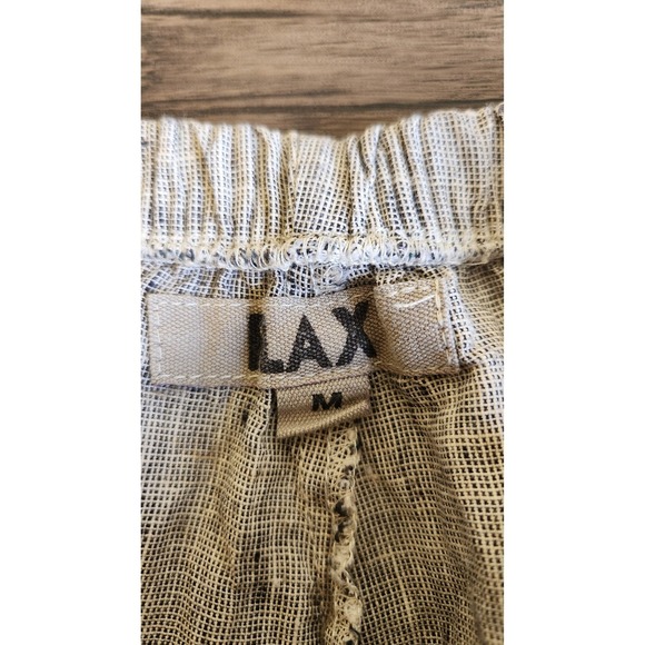 FLAX 100% Linen Cropped Wide Leg Pants Womens Medium Heathered Gray Lagenlook - Picture 3 of 5